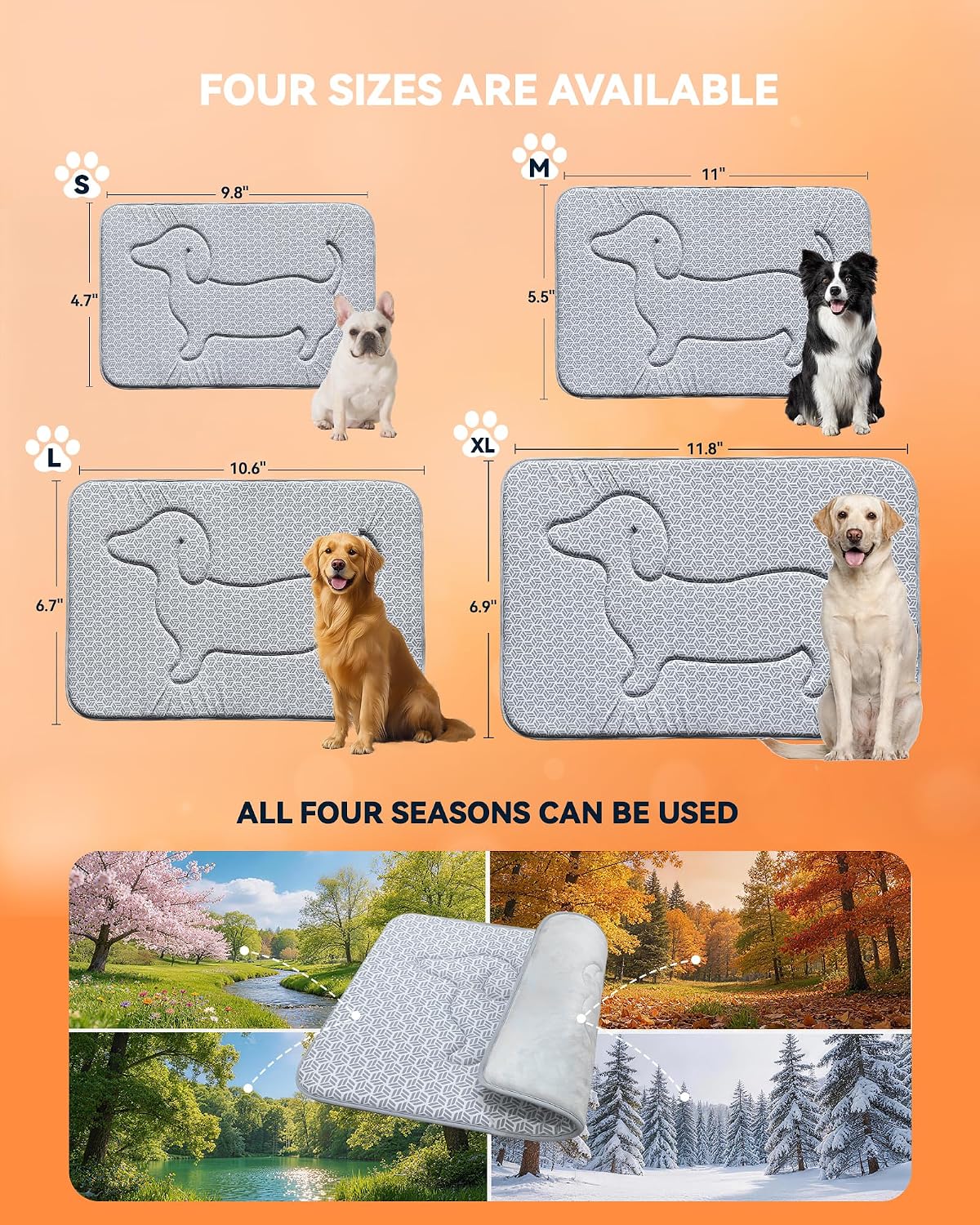 washable dog crate pad, plush back & cooling, package contents