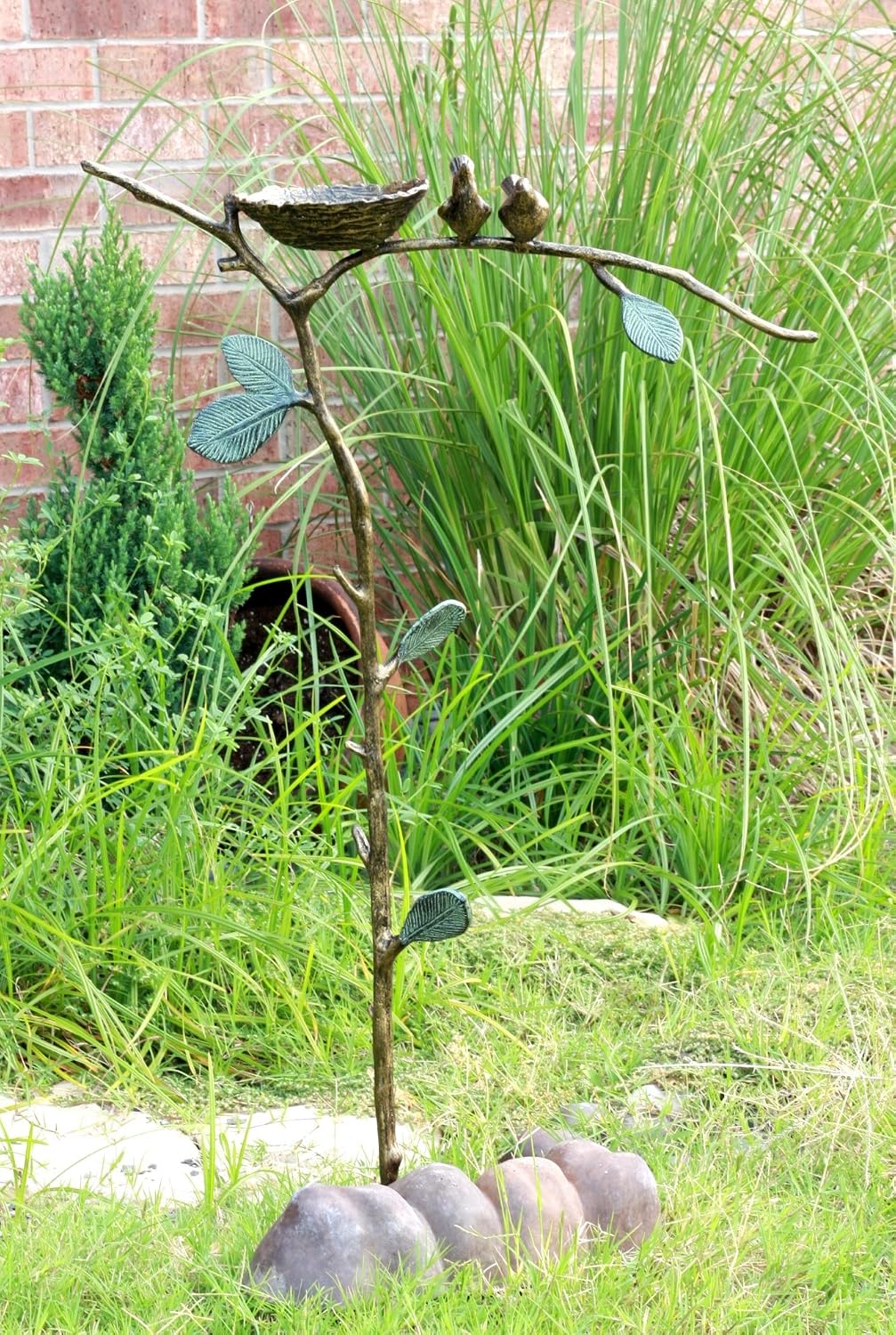 ebros gift romantic pair of lovebirds by nest, main product view