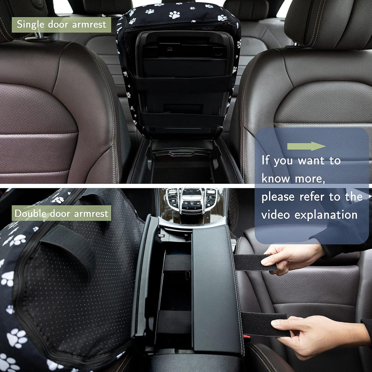 center console dog car seat for medium dogs, close-up detail