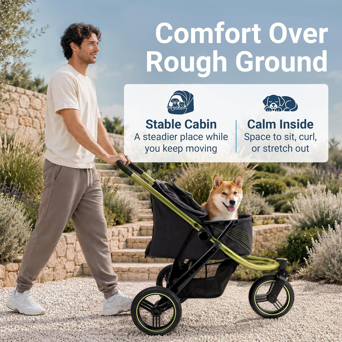 ibiyaya the beast pet jogging stroller for all showing dimensions
