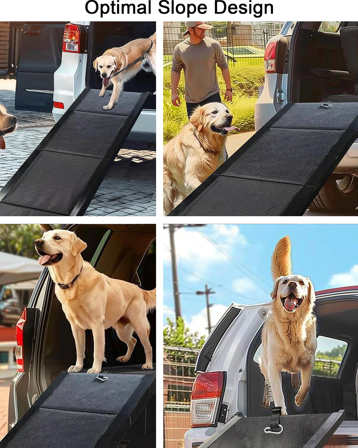 dog car ramp for large dogs, easy clean showing dimensions