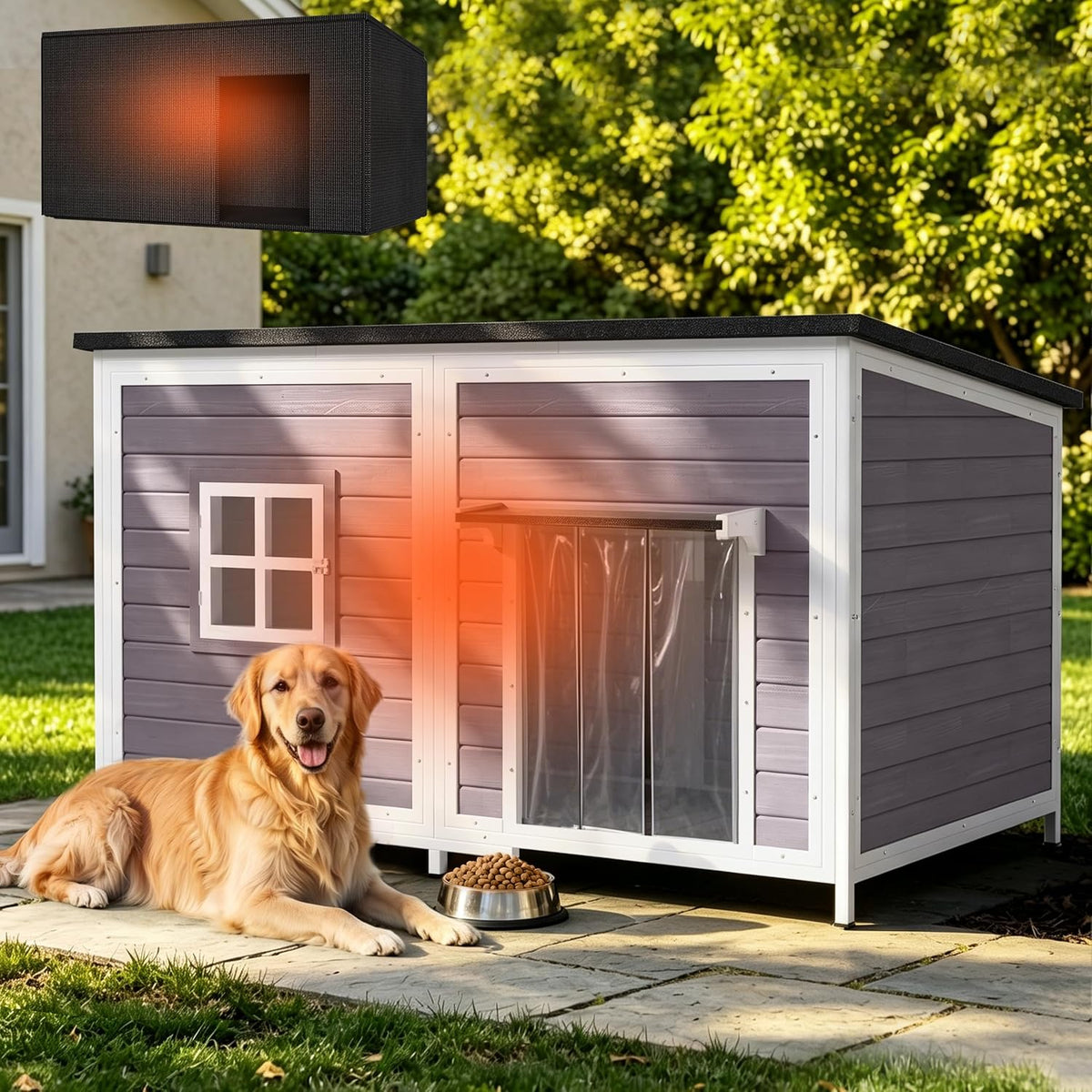 59" extra large outdoor dog house with insulated, main product view