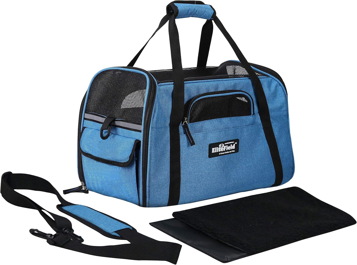 elitefield soft-sided pet carrier for cats & small showing dimensions