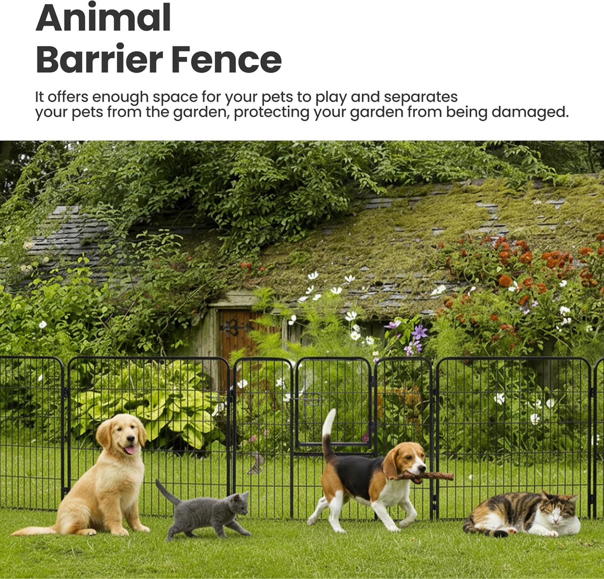 simple deluxe dog playpen outdoor indoor, 24 inch, side view
