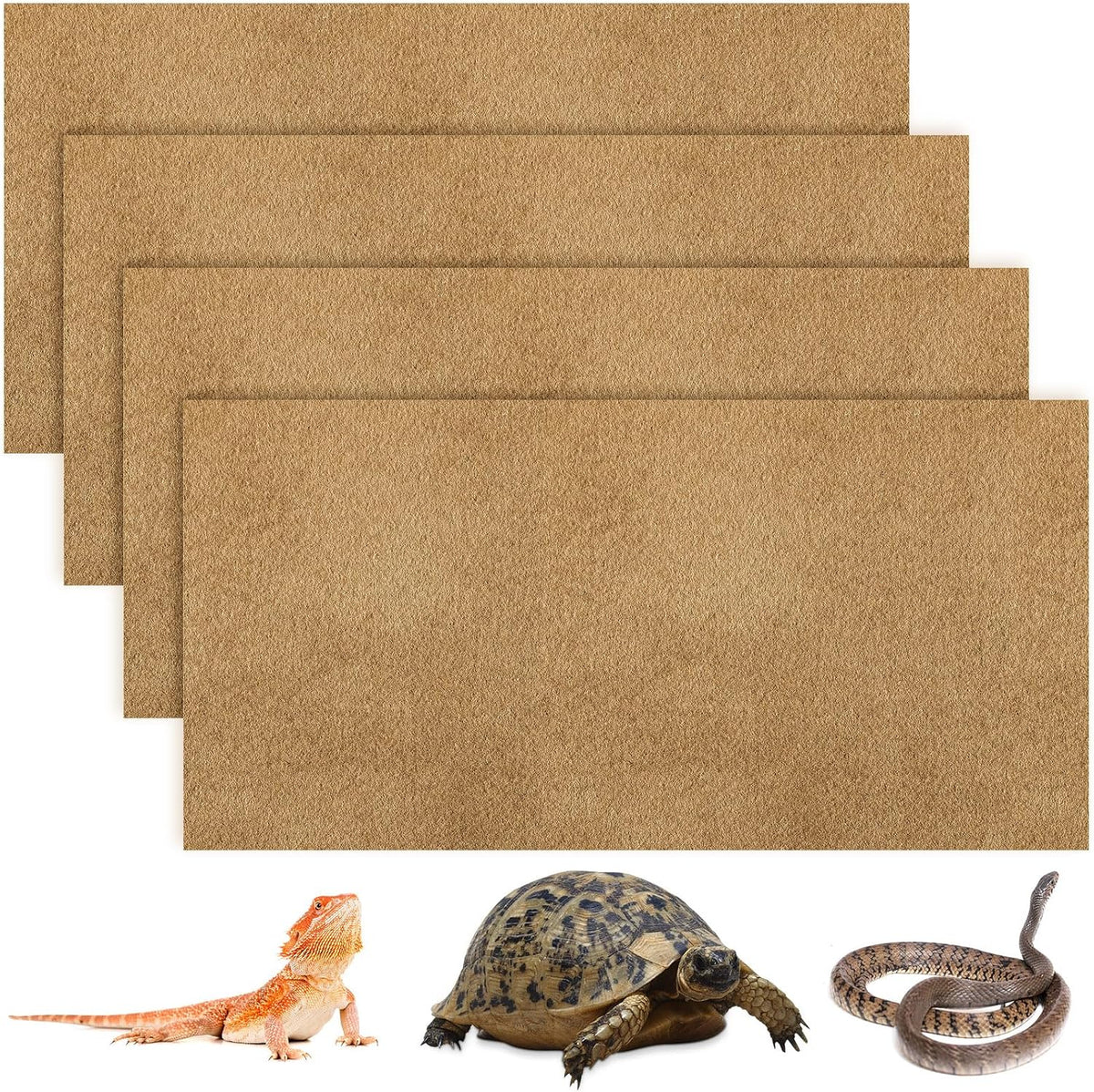 haull 4 pcs reptile carpet terrarium floor mat, main product view