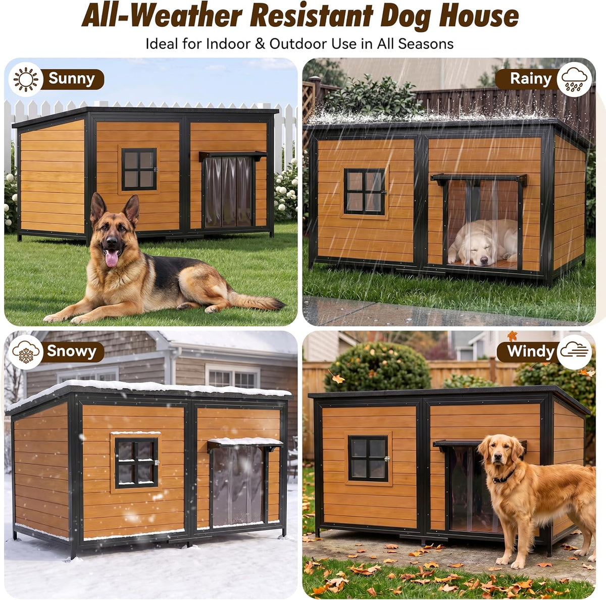 59" extra large outdoor dog house with insulated, view 9