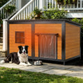 59" insulated extra large dog house, brown, main product view