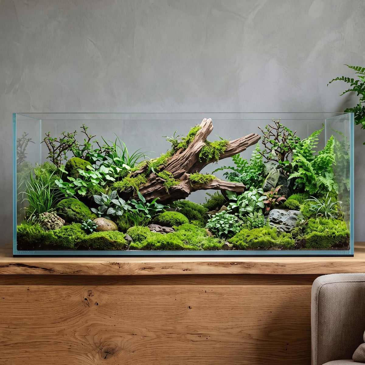 11.9 gallon rimless low‑profile aquarium, long shallow rimless, main product view