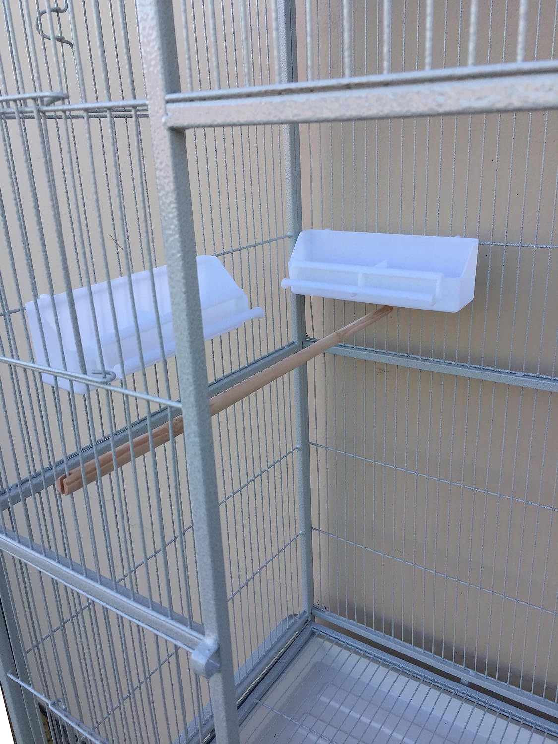 76" extra large double stackable wrought iron breeding showing dimensions