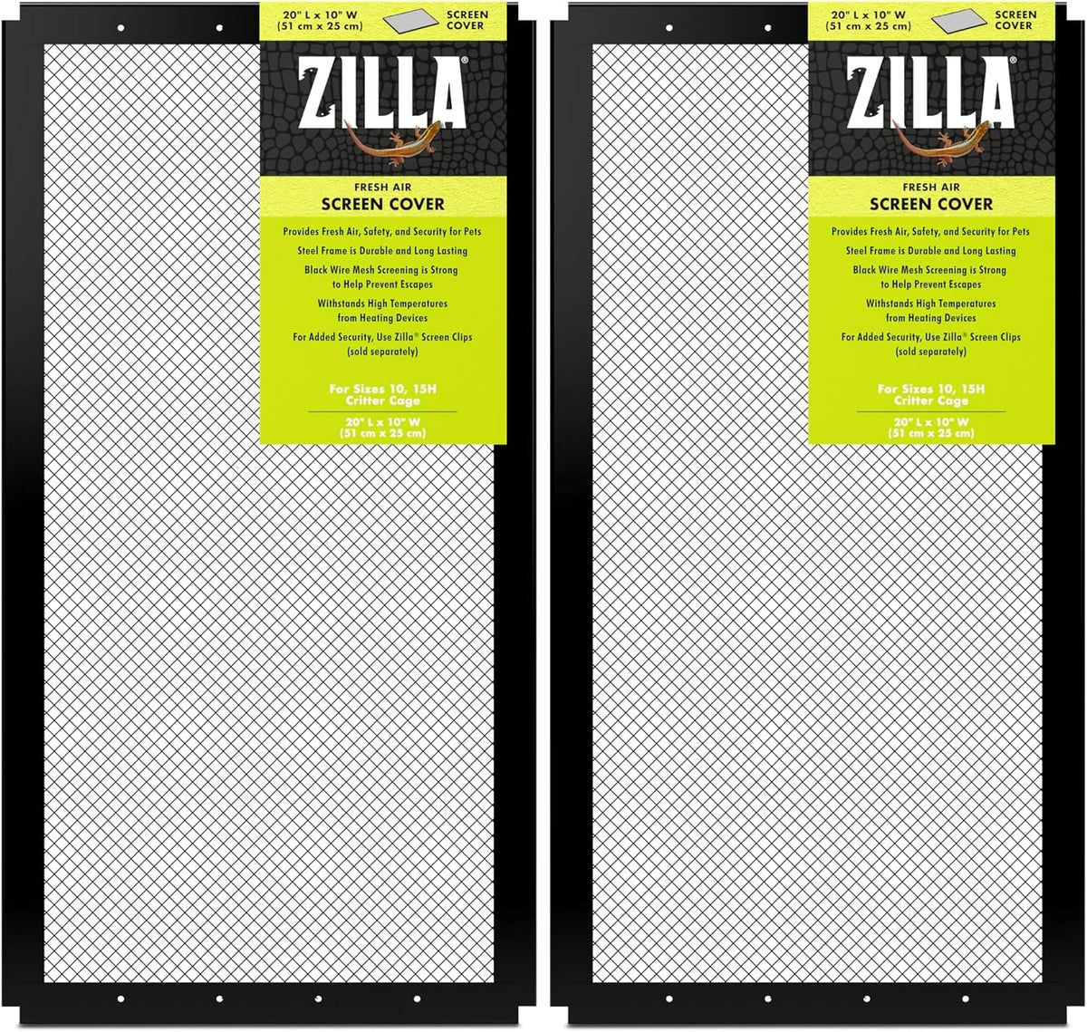 zilla reptile terrarium covers fresh air screen, 20x10-inch, main product view