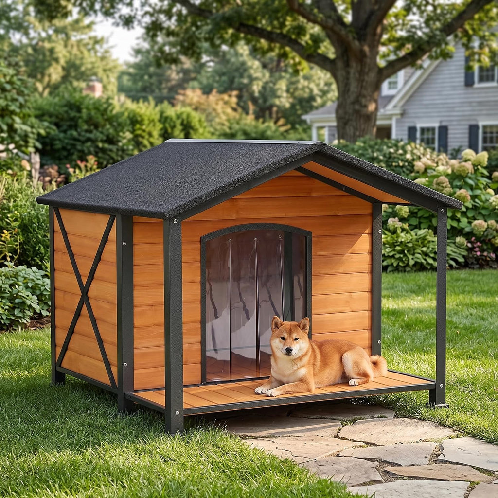 extra large dog house outdoor with full iron, main product view
