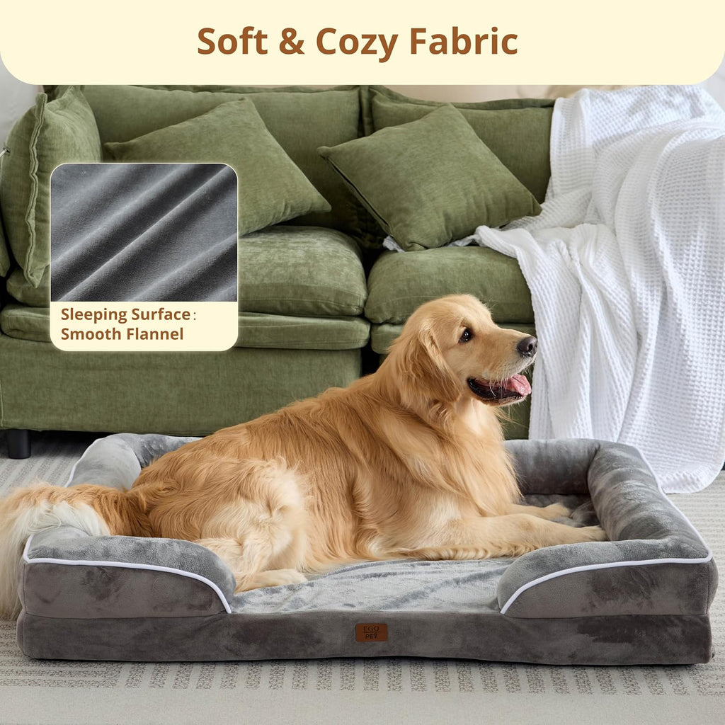 egohome orthopedic large dog bed, waterproof washable l showing dimensions