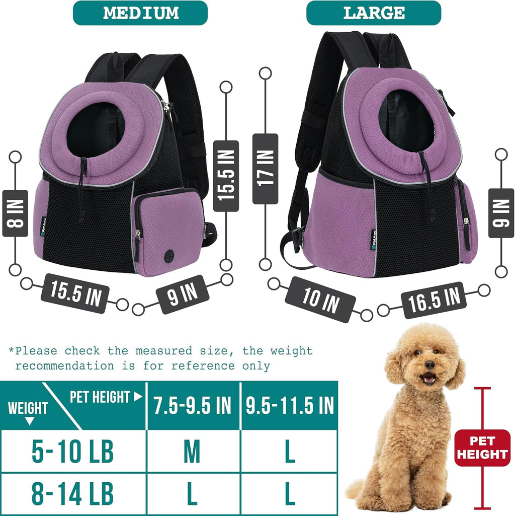 petami dog carrier backpack, hands free front pet shown in use