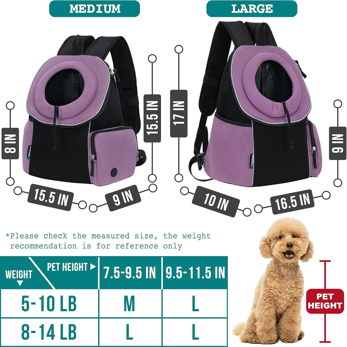 petami dog carrier backpack, hands free front pet shown in use