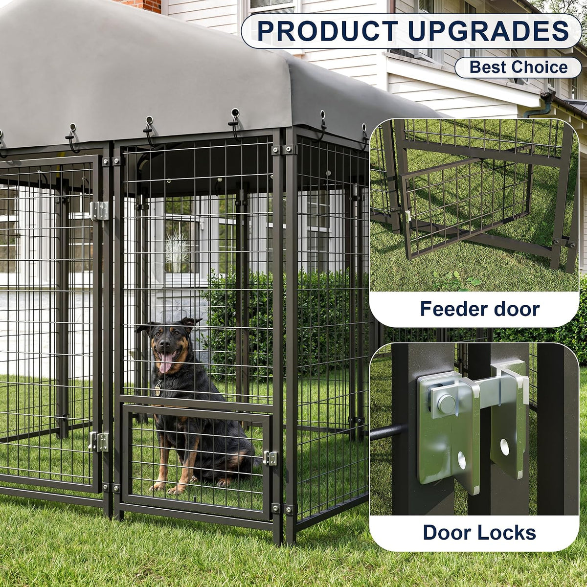 10x20ft large dog kennel outside heavy duty dog, close-up detail
