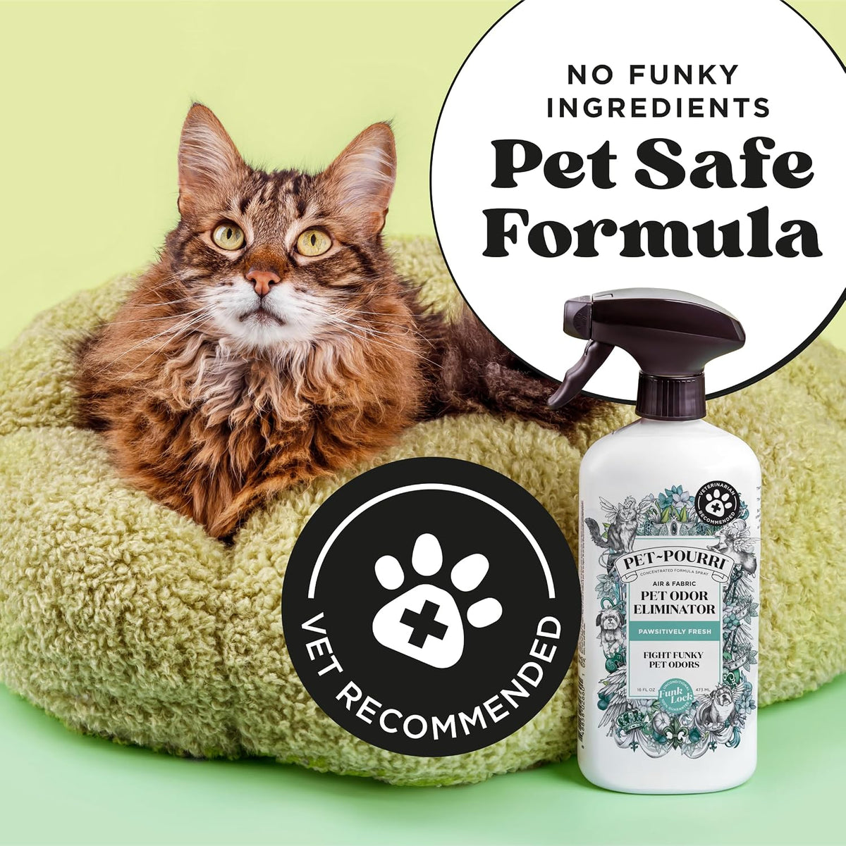 pet-pourri air + fabric pet odor freshener spray, side view