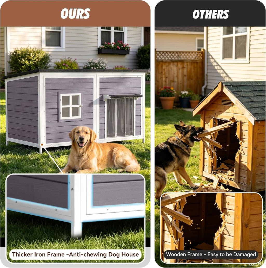 59" extra large outdoor dog house with insulated, package contents