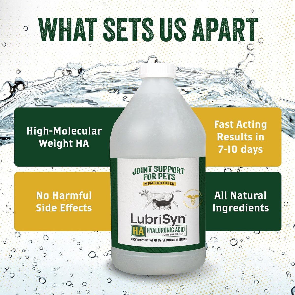 lubrisyn ha hip & joint supplement plus msm showing dimensions