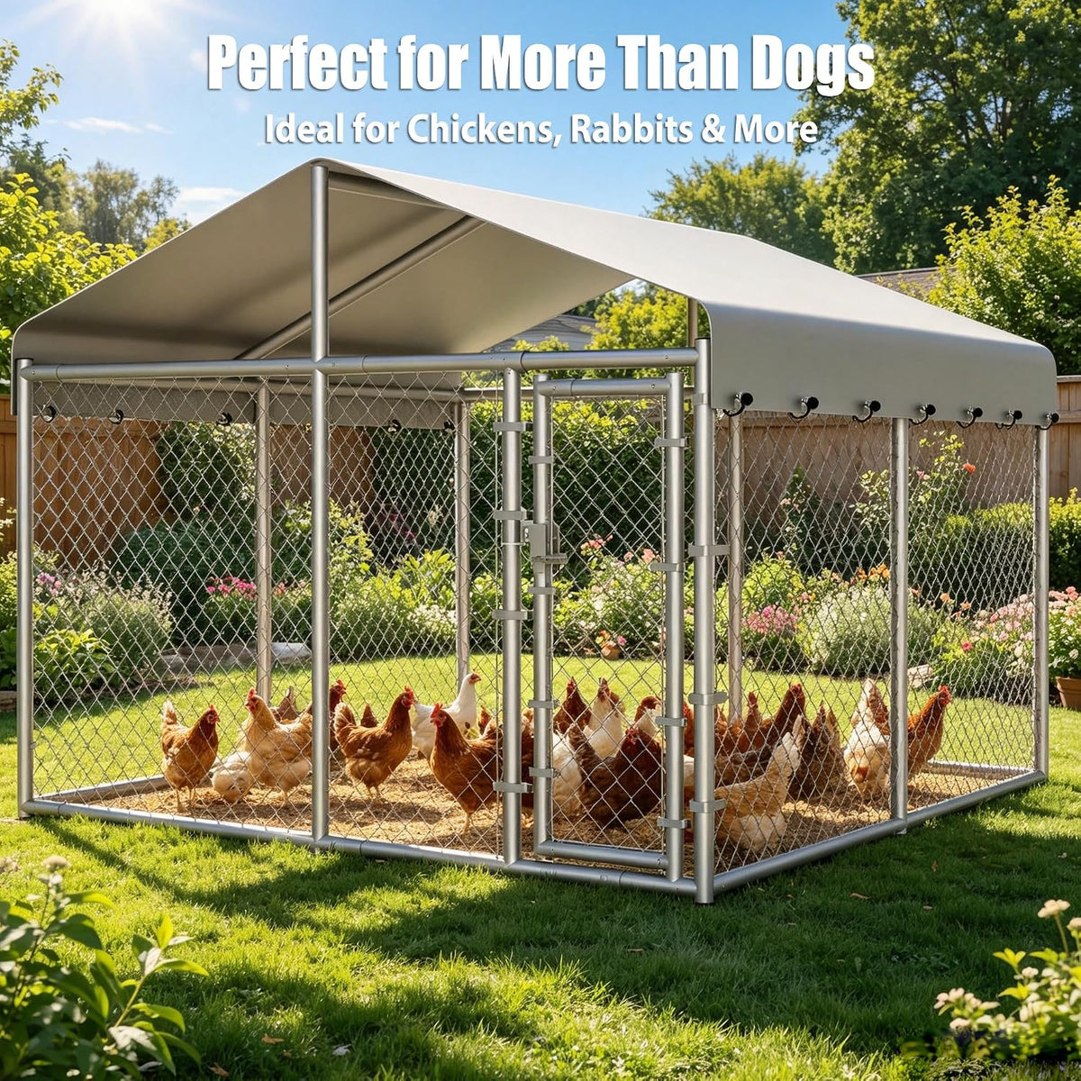 10 x 6.56 ft outside dog kennel outdoor, side view