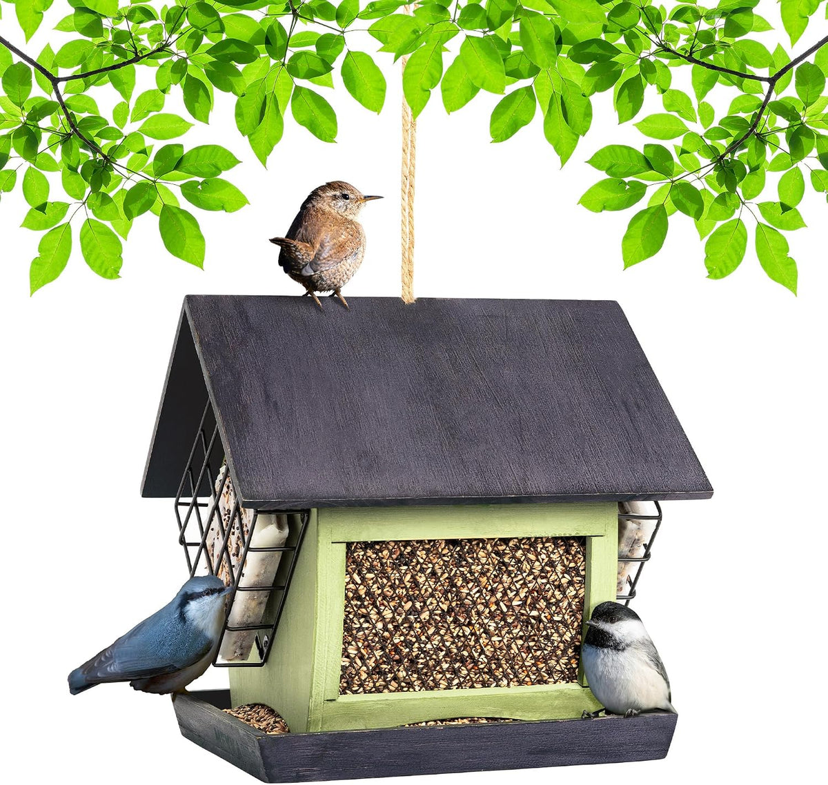 mekkapro double suet cage bird feeders, weatherproof hanging, main product view