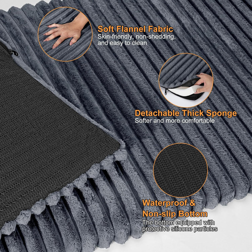 furtime backseat pet bed mat, non-slip washable dog, close-up detail