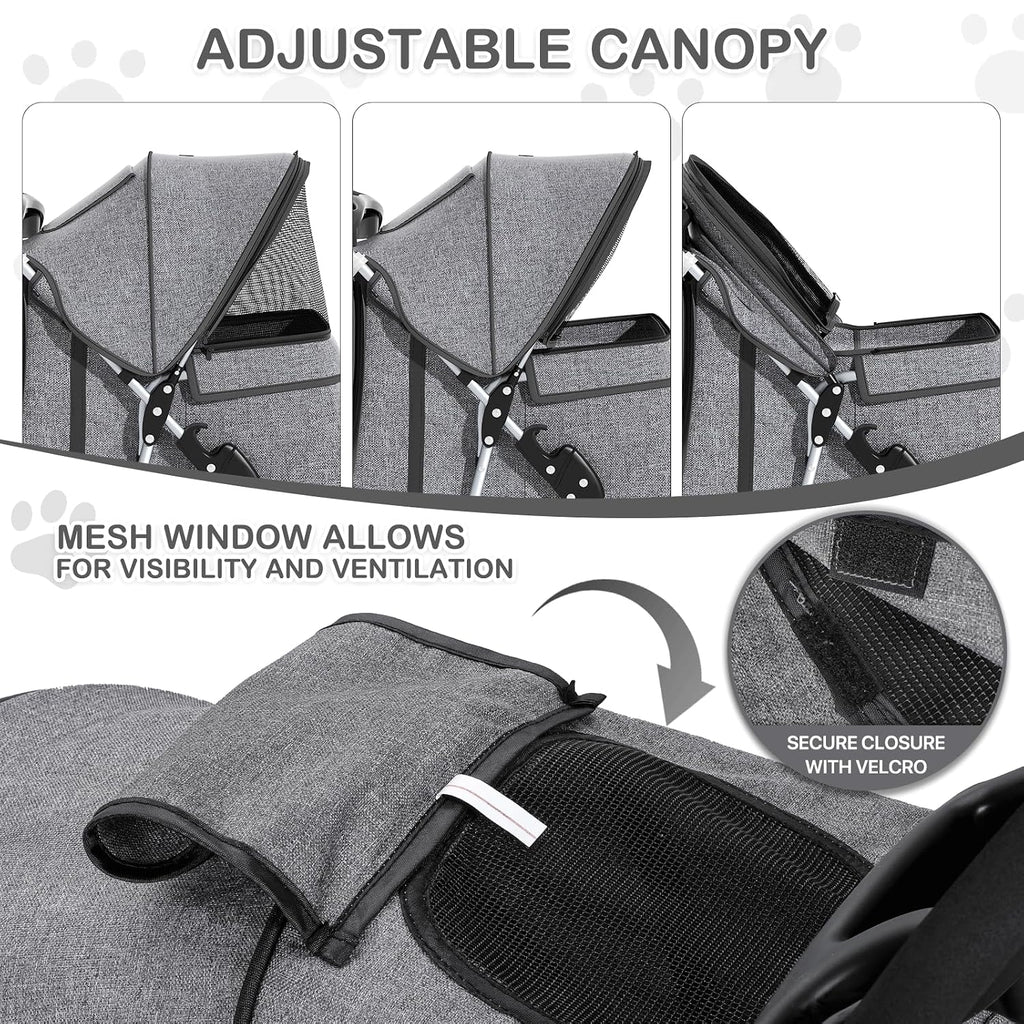 monibloom pet stroller for small/medium dogs and cats on a desk or shelf