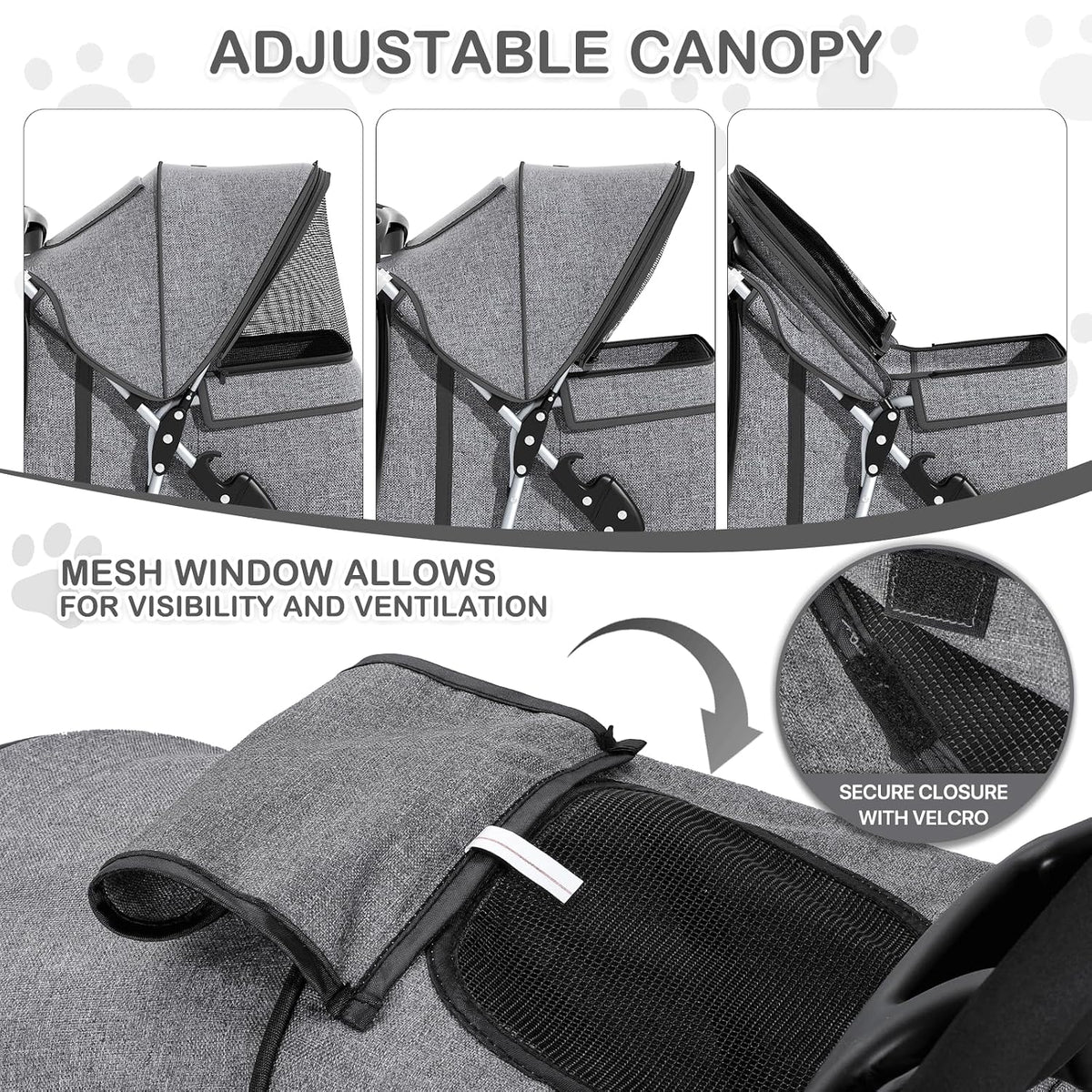monibloom pet stroller for small/medium dogs and cats on a desk or shelf