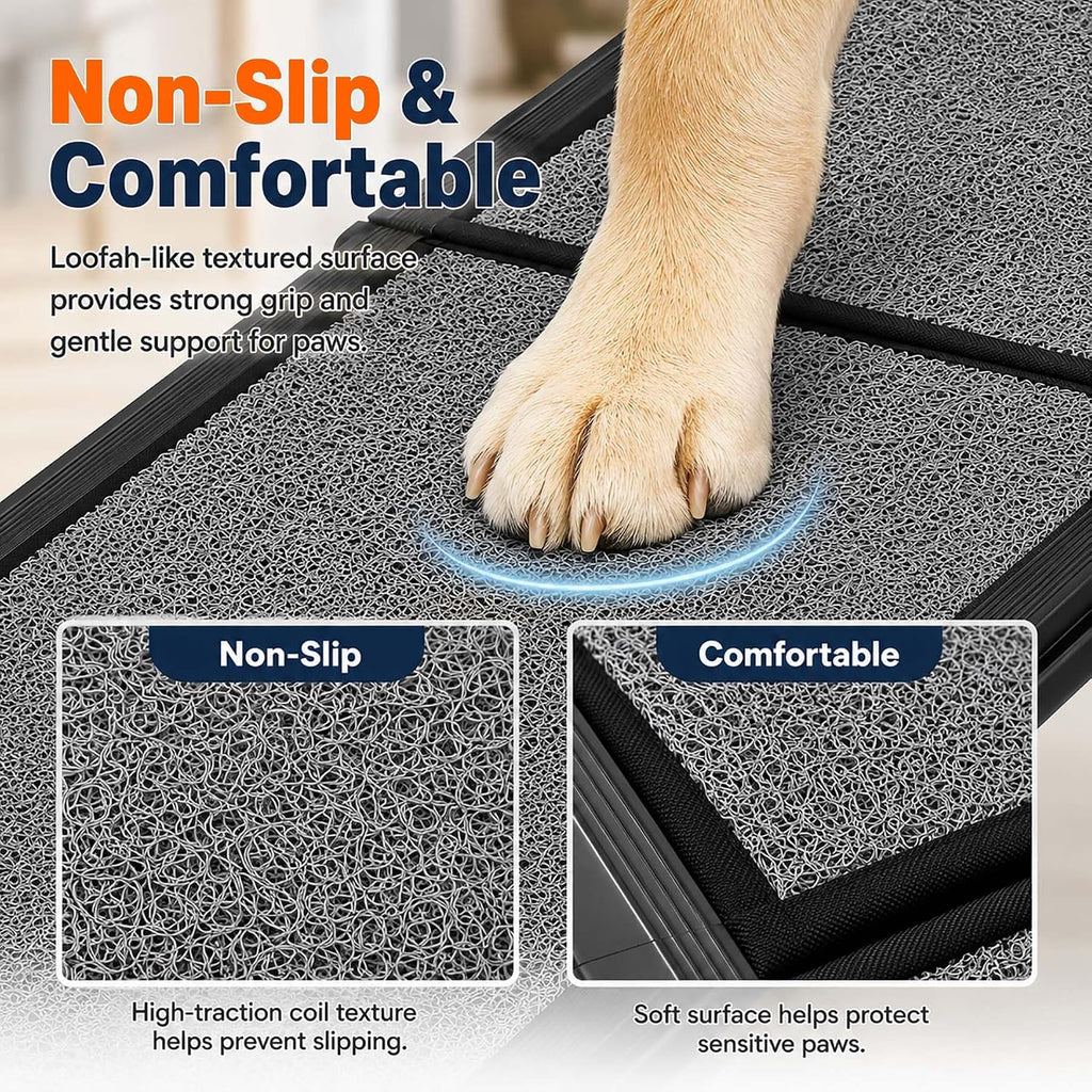 dog ramp for car, 71 x 20 in showing dimensions