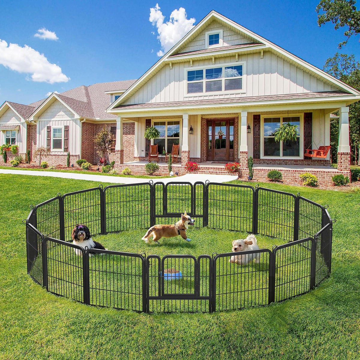topeakmart dog playpen indoor 24 inch 16 panels shown in use