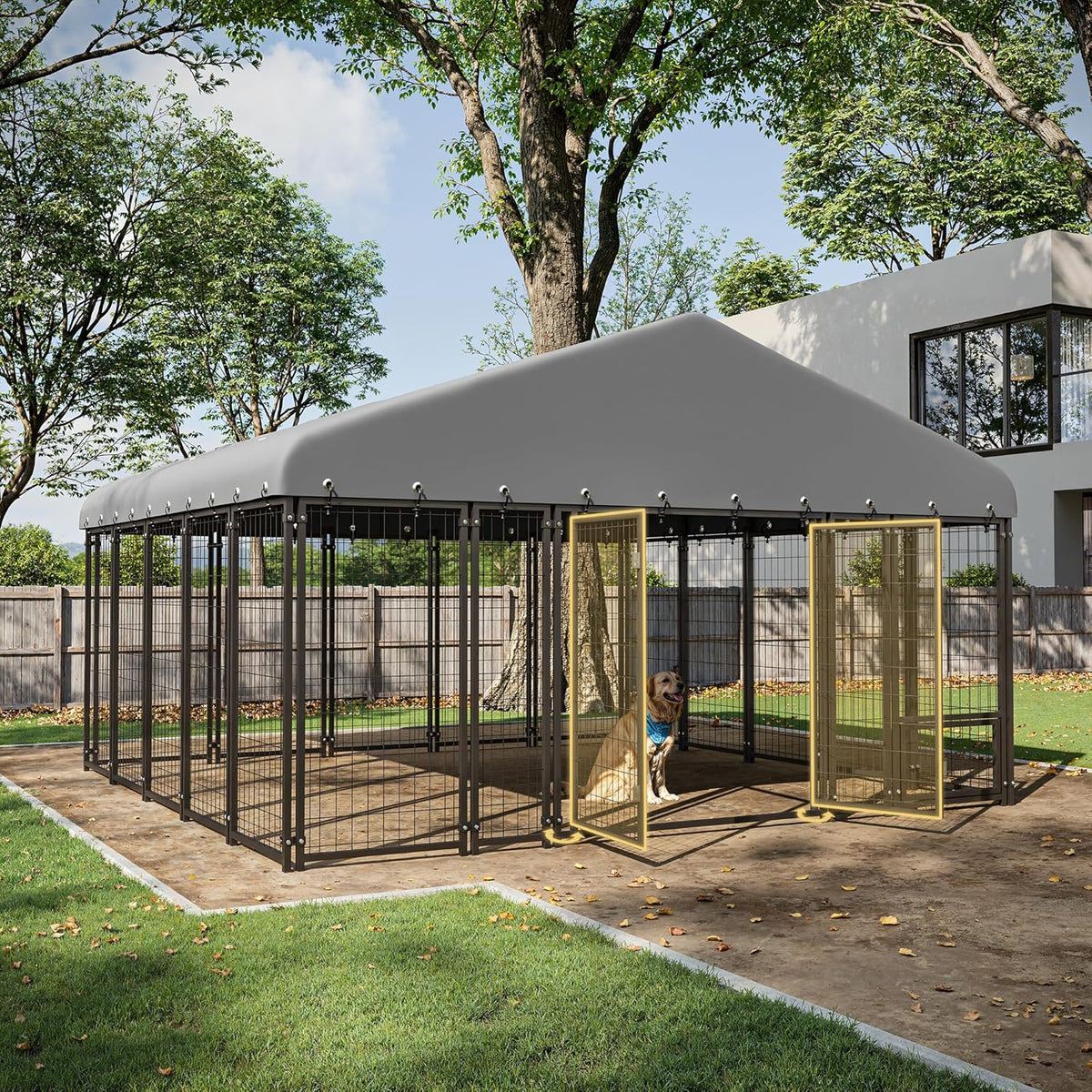 10x10ft dog kennel outside double door large dog, main product view