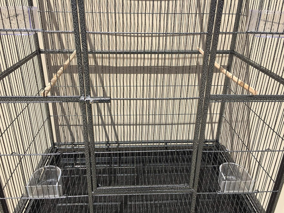 64" extra large wrought iron side nesting box showing dimensions