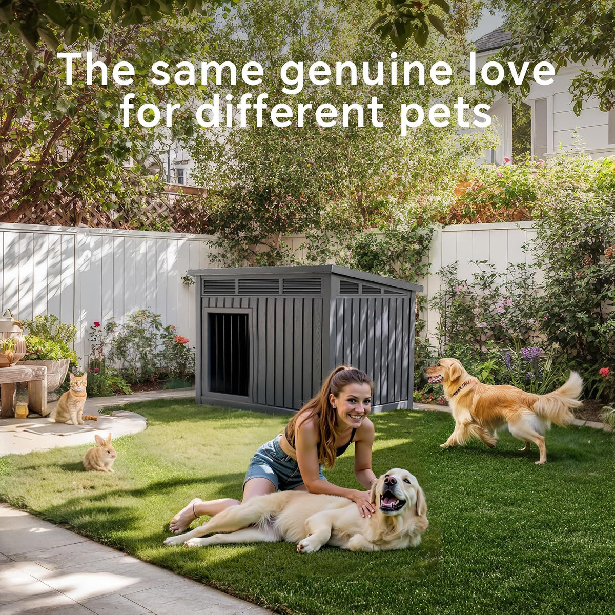 vixzen dog house outdoor & indoor, medium size, package contents
