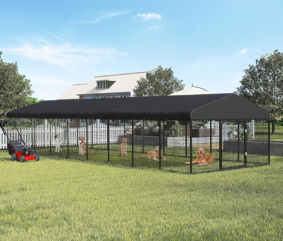 354" x 118" outdoor dog kennel steel ideal, close-up detail