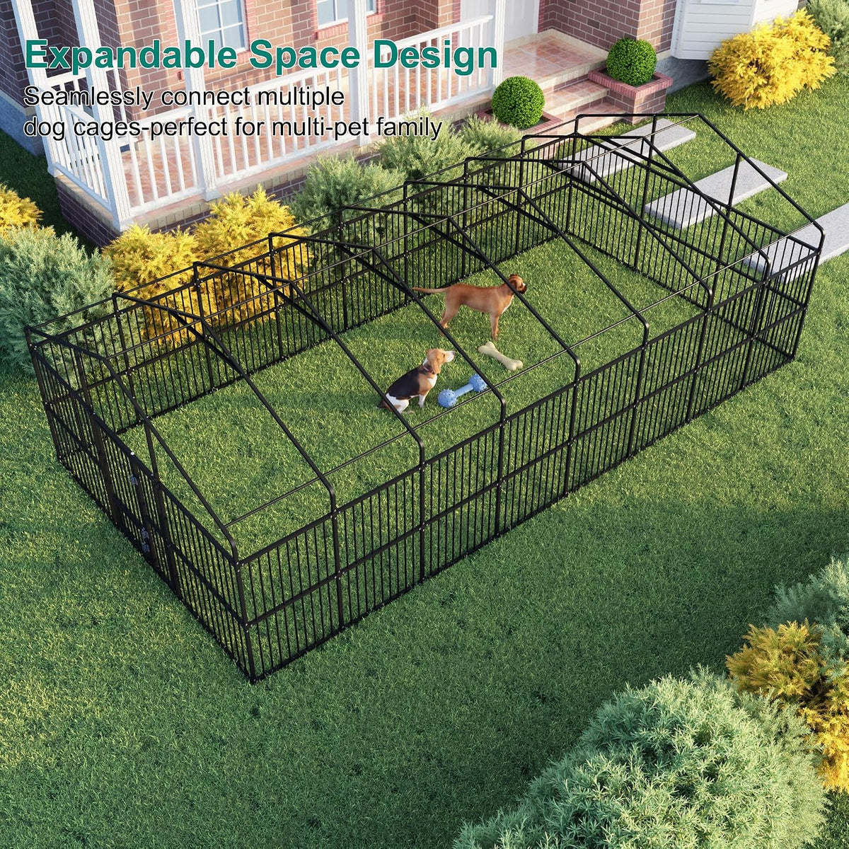 10x20x6.5 ft large dog kennel, outdoor dog enclosure showing dimensions
